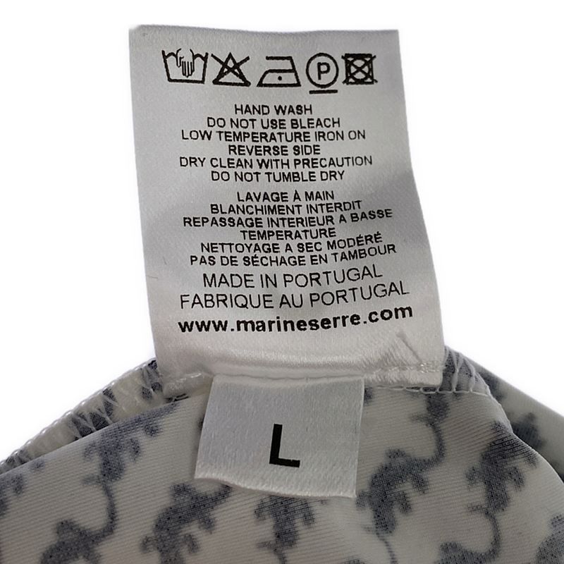 【美品】  MARINE SERRE / マリーンセル | 2020AW | SECOND SKIN TURTLENECK TOP トカゲプリント タートルネック カットソー ロンT | L | ホワイト / ブラック | レディース 美品】 MARINE SERRE / マリーンセル | 2020AW | SECOND SKIN
