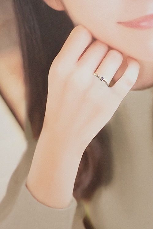 ヨンドシー ダイヤモンド リング K18イエローゴールド 4℃ 細め 華奢  