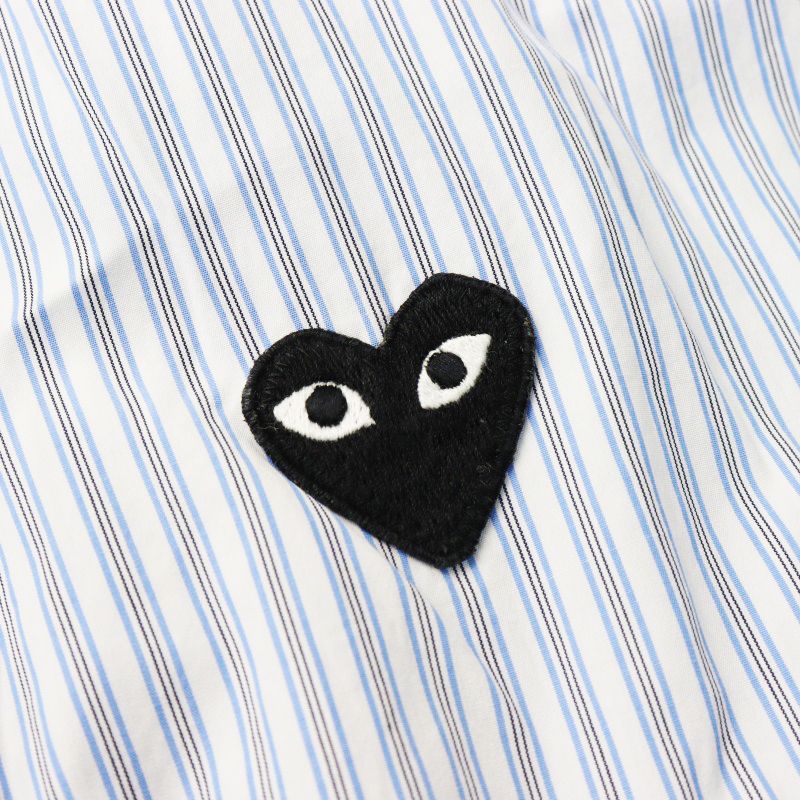 【PLAY COMME des GARCONS】ストライプ シャツ ハート M PLAY COMME des GARCONS ハートロゴ ストライプシャツ