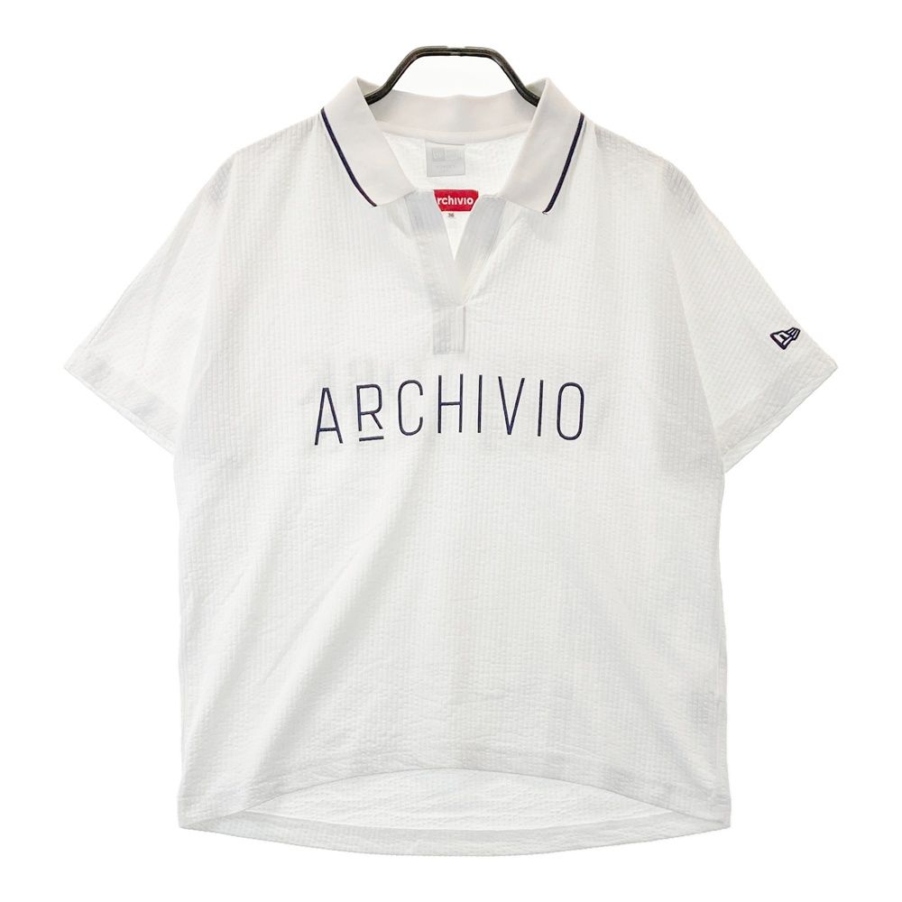 サイズ 36 ARCHIVIO アルチビオ ×NEWERA 半袖ポロシャツ スキッパー ホワイト系 240101516336 ゴルフウェア レディース ストスト