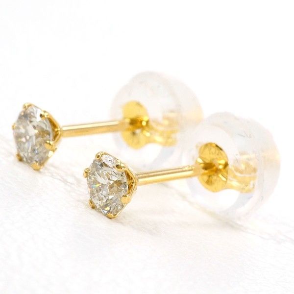 K18YG ピアス earrings ダイヤ 0.10 ×2 総重量約0.3g