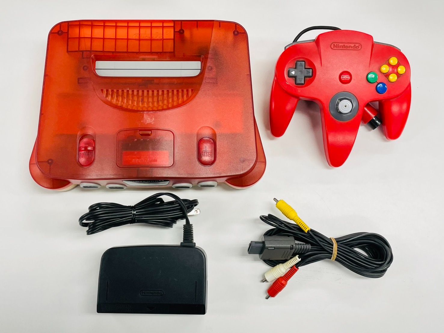 N64 Nintendo64 本体 コントローラーセット クリアレッド 動作 済み MS-20