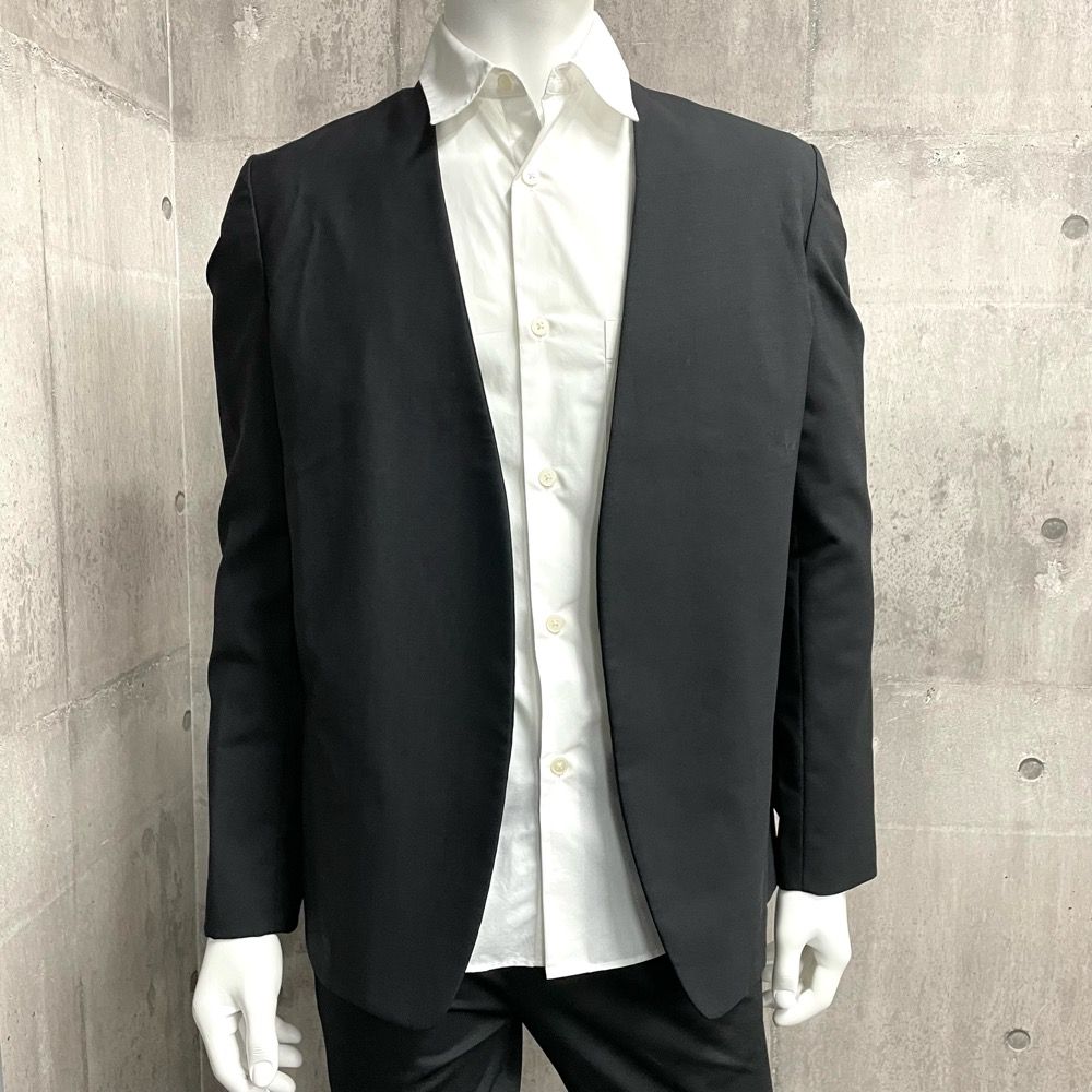 マルタンマルジェラ ノーカラージャケット メンズ Maison Margiela メゾンマルジェラ カラーレス 春秋 アウター 服 アパレル  MARTIN MARGIELA 46 S50BN0370 ブラック 黒 ウール 美品【中古品】