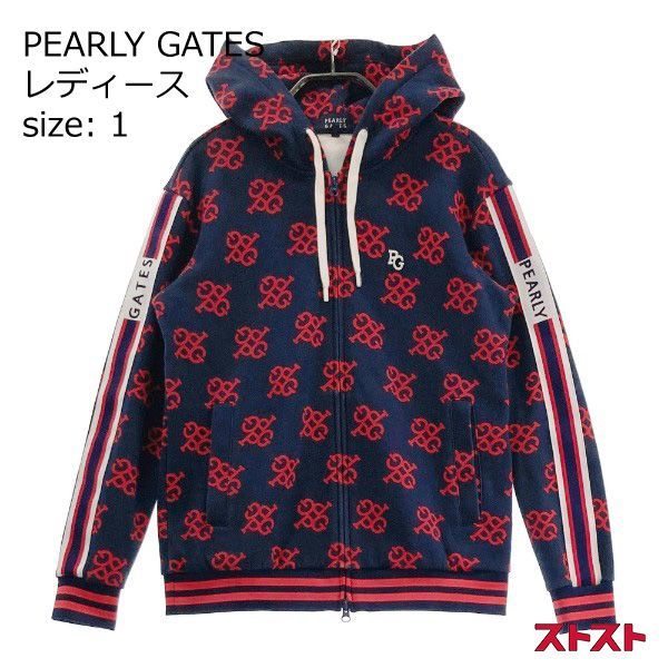 【美品】PEARLY GATES パーカー フルジップ モノグラム ロゴ PEARLY GATES パーリーゲイツ スウェット ジップパーカー