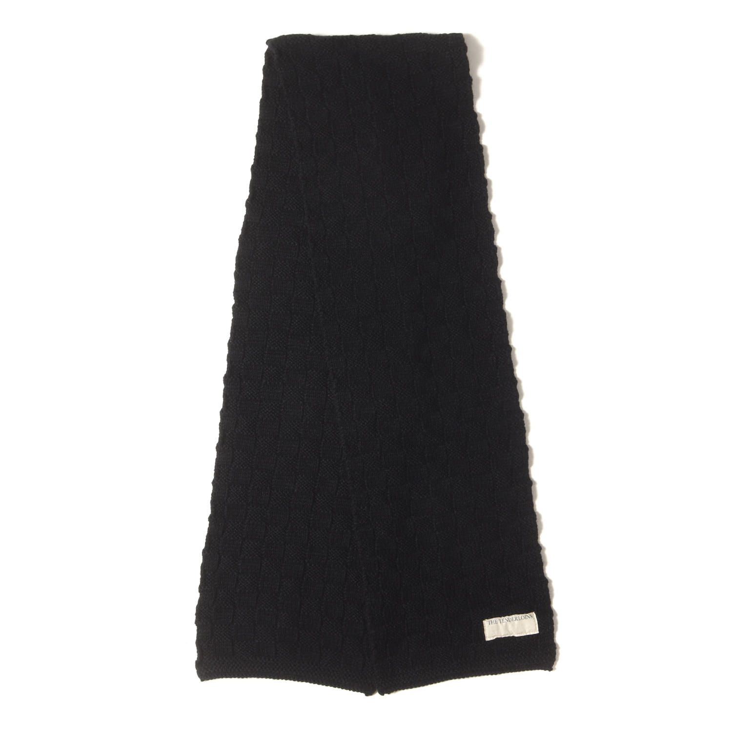 TENDERLOIN テンダーロイン チェッカー ウール アルパカ マフラー T-STOLE CHECKER ブラック 黒 ONE SIZE ブランド ファッション アイテム 小物 メンズ