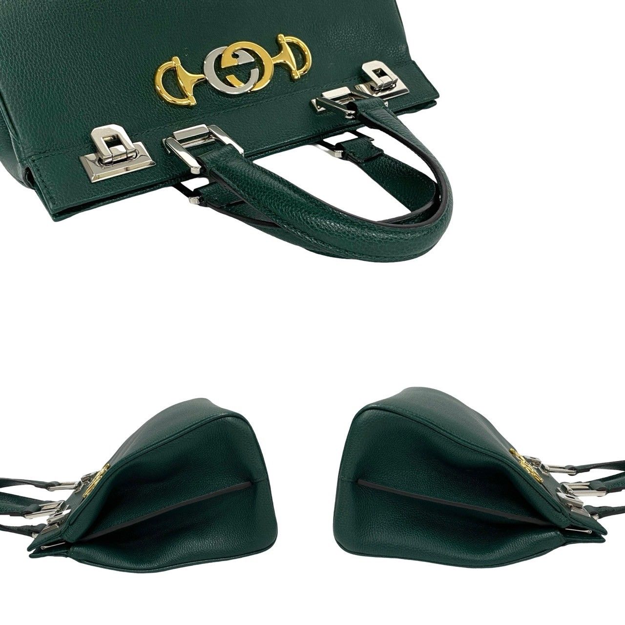 ほぼ未使用 袋付 GUCCI グッチ ズゥミ スモール トップハンドルバッグ 