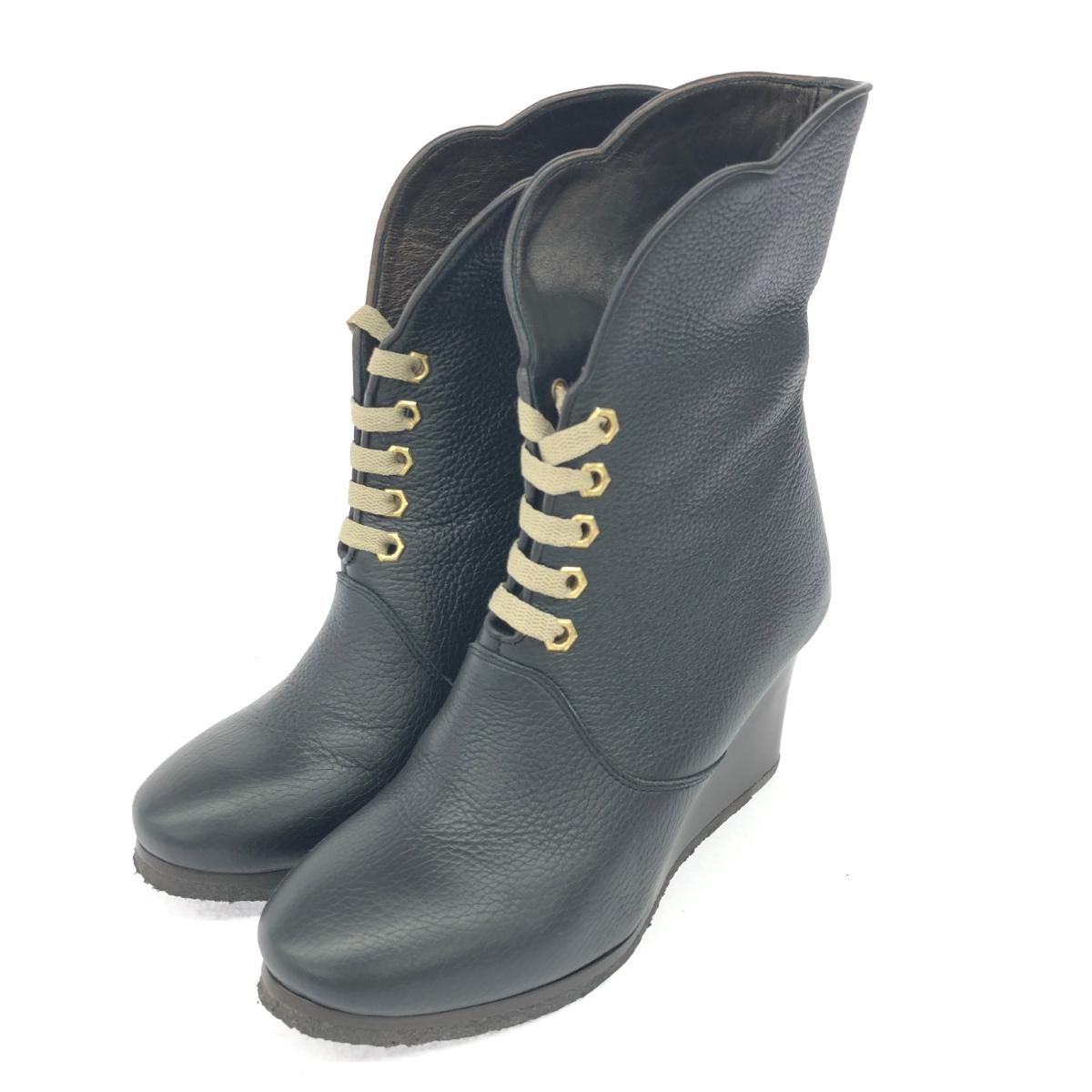 Chloé クロエ レザー レースアップブーツ 黒 高ヒール Chloé クロエ レザー レースアップブーツ 黒 高ヒール 楽天市場