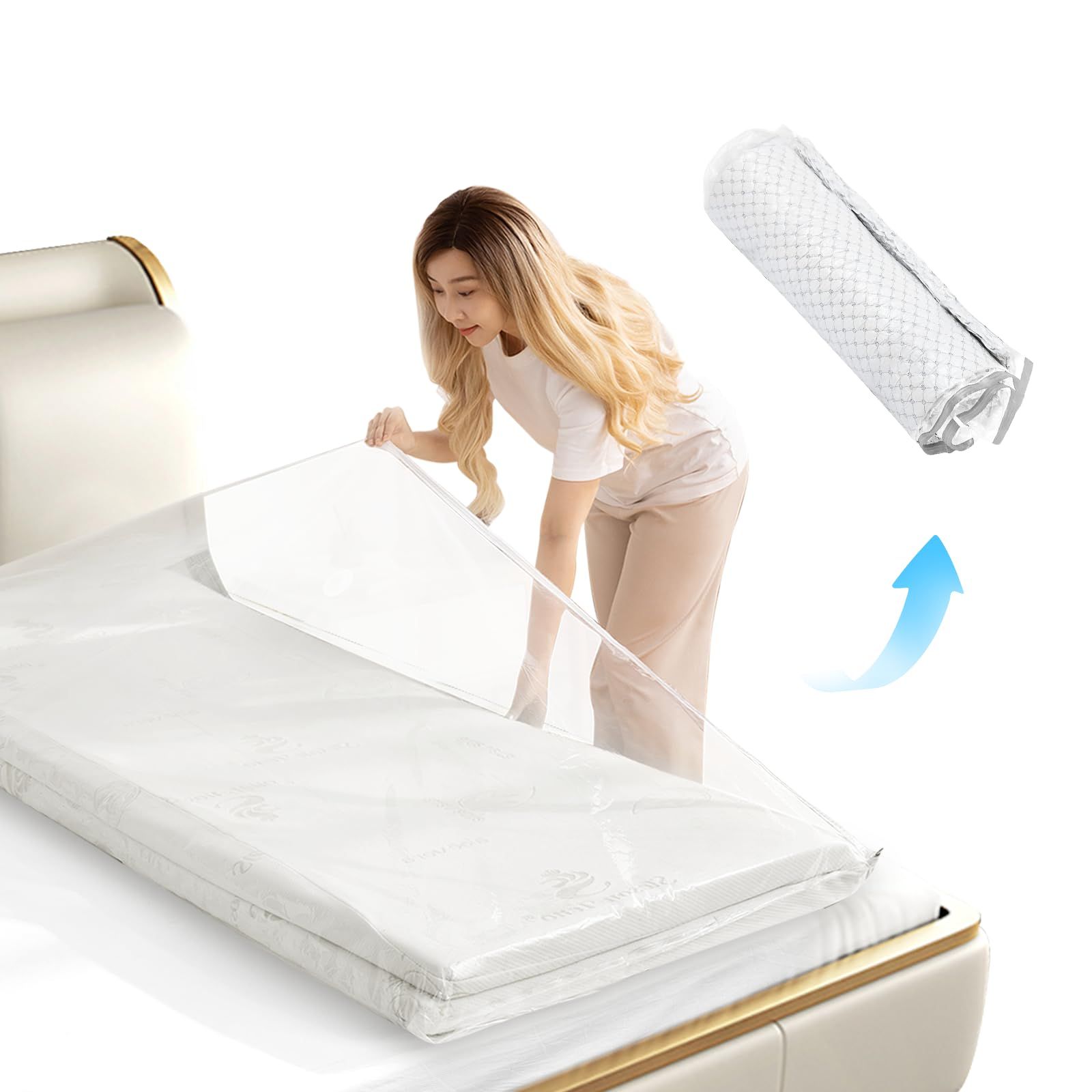 マットレス 圧縮袋 ふとん圧縮袋240x120cm布団圧縮袋衣類圧縮バッグ真空パック袋収納袋 大型ふとんラテックマットレス圧縮メモリーフォームマットレス用収納バッグ 圧縮可能