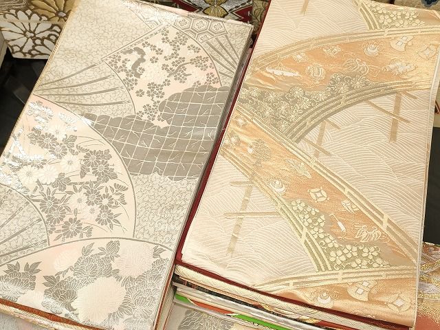 平和屋本店■袋帯 西陣 まとめて100点 鳳凰 鶴 蝶 更紗 花柄 七宝 宝相華 寿字 金銀糸 など 着用可能多数 未使用品有 全て正絹 se3412 平和屋本店□袋帯 西陣 まとめて100点 鳳凰 向かい鶴 人物 向かい蝶