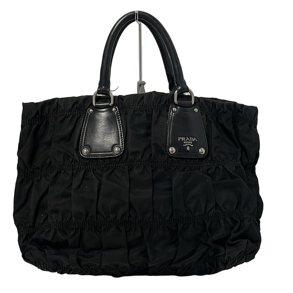 PRADA(プラダ) トートバッグ ギャザーバッグ BN1496 黒 レザー