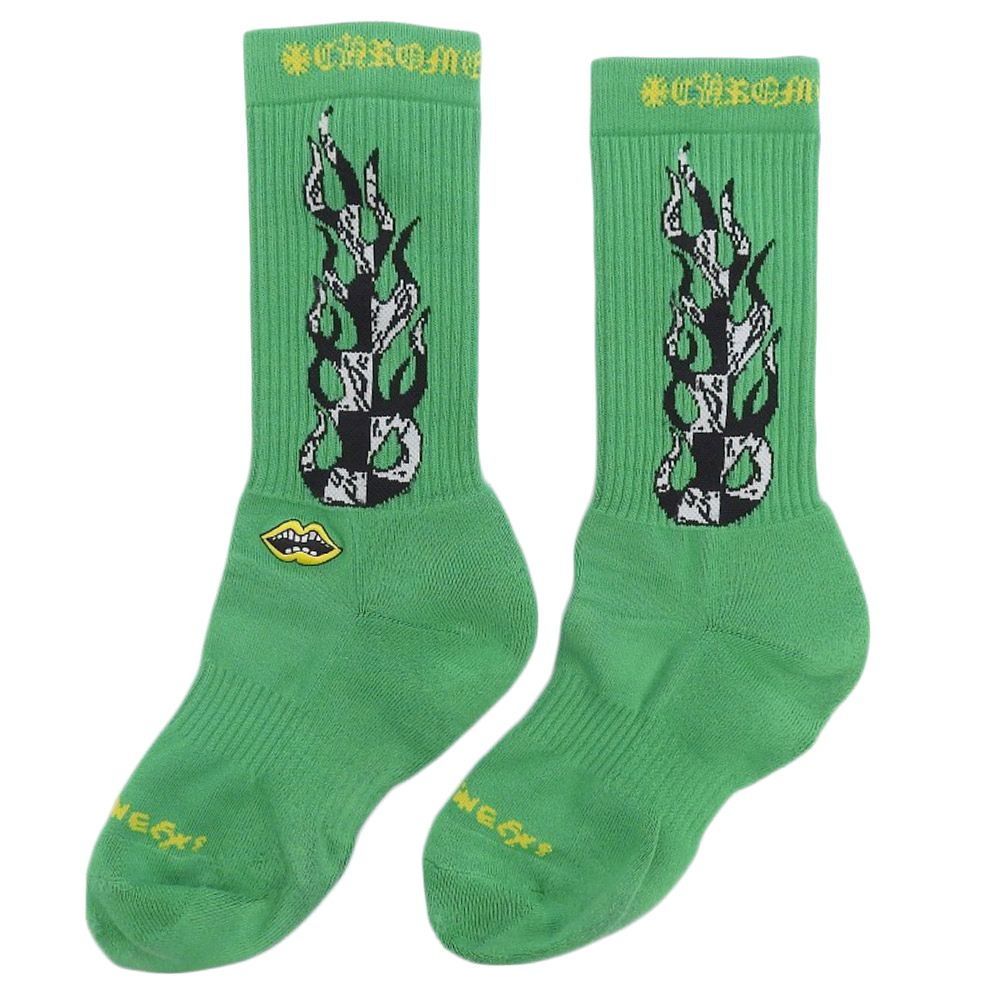 美品 クロムハーツ CHROME HEARTS 2023年商品 Matty Boy Flame Socks マッティーボーイ フレーム ソックス 靴下  メンズ レディース 3足セット 25-27cm ユニセックス - メルカリ