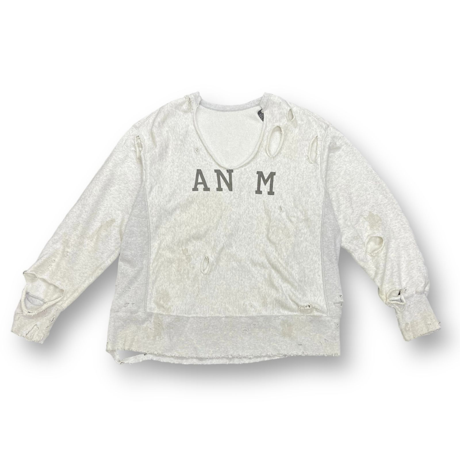 定価31900円 ANCELLM AN M CRASH CREWNECK SWEAT クラッシュクルー 