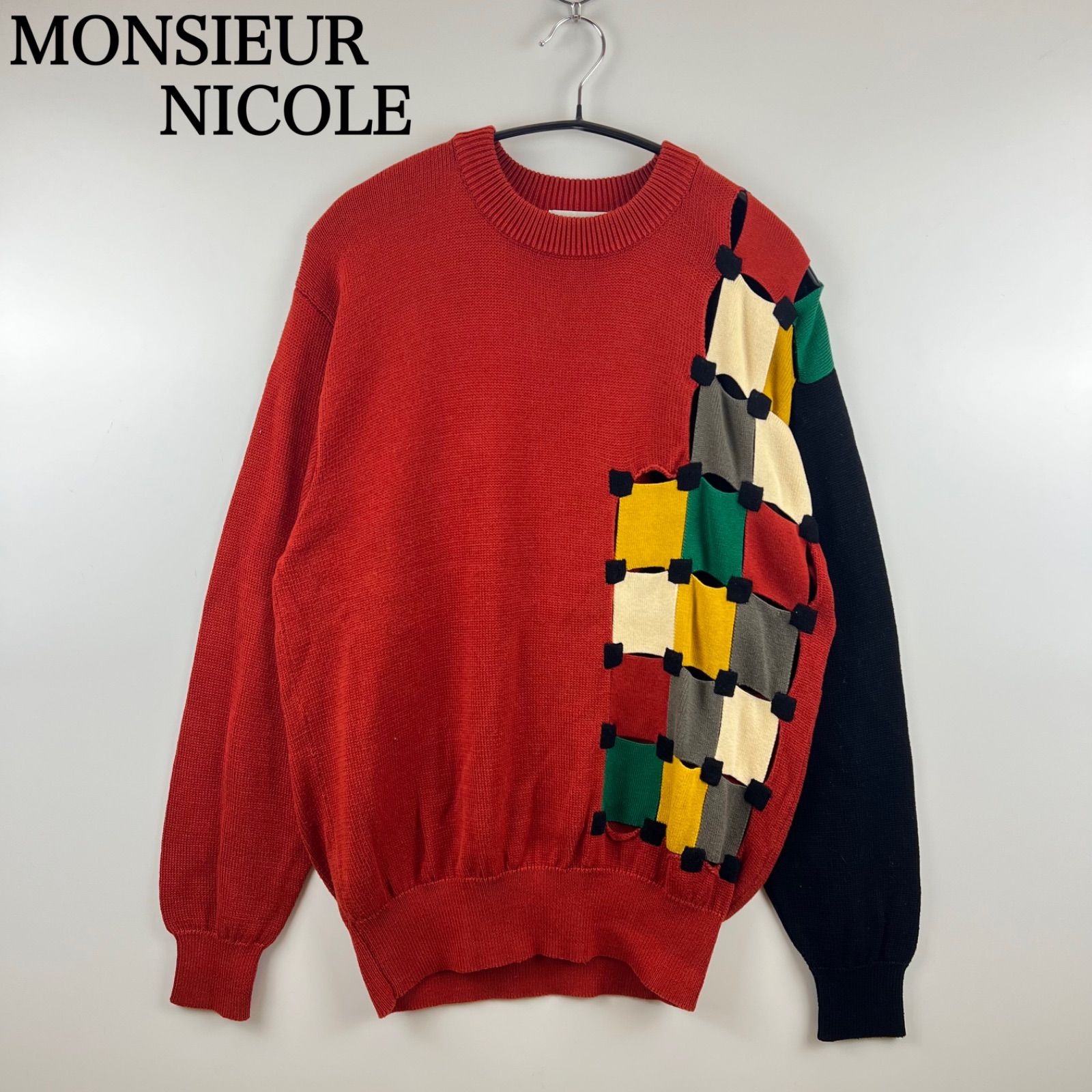 MONSIEUR NICOLE 80s archive pattern knit sweater ムッシュ