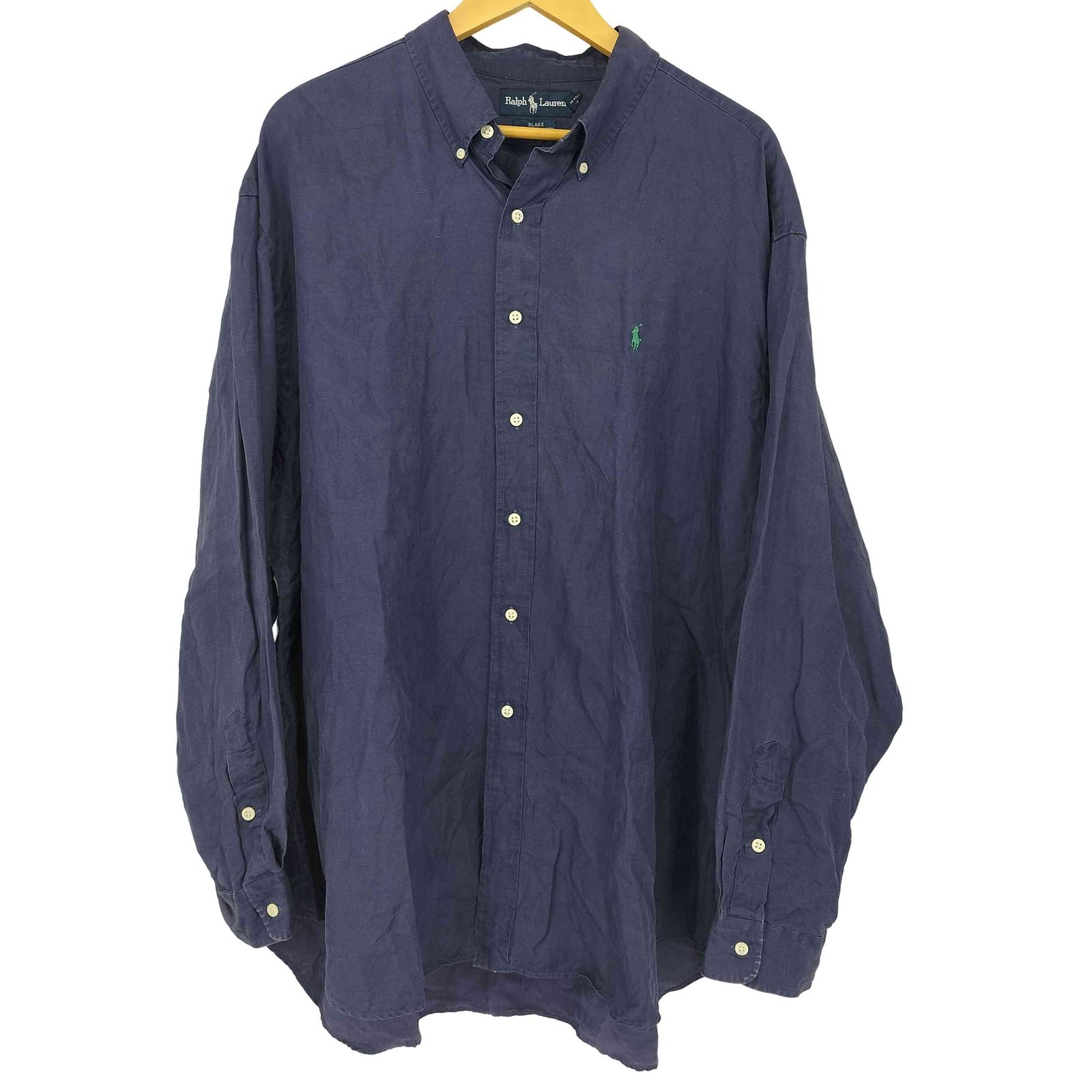 ラルフローレン RALPH LAUREN 90S blake シルク リネン混 ボタンダウンシャツ メンズ XXL