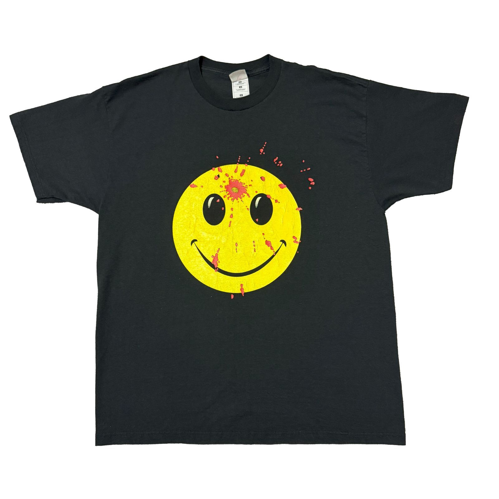 90s ぶち抜きスマイル tシャツ XL
