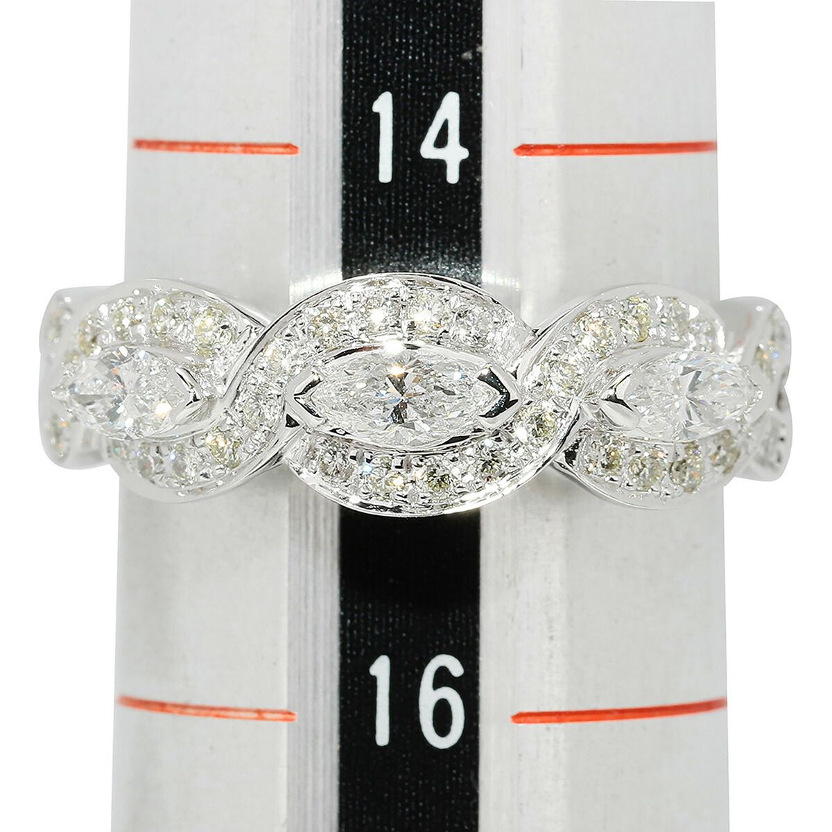 ダイヤモンド 0.83ct ホワイトゴールド K18WG リング 指輪 15号 中古  