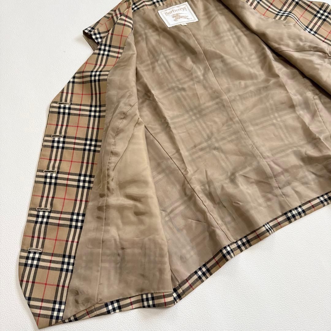 【美品】Burberry バーバリー　ノバチェック　金ボタン　ジレ　ベスト　L BURBERRYS バーバリーズ 金ボタン ノバチェック ベスト 42