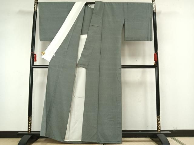 繰り返しのある 平和屋着物 本塩沢 単衣 霞文 正絹 AABA7572fy