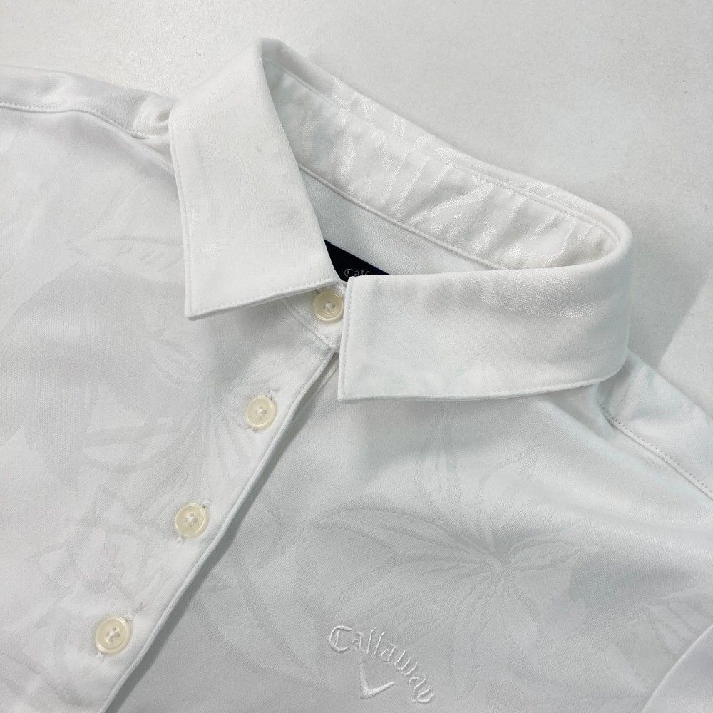 サイズ：M CALLAWAY キャロウェイ 半袖ポロシャツ 総柄 ホワイト