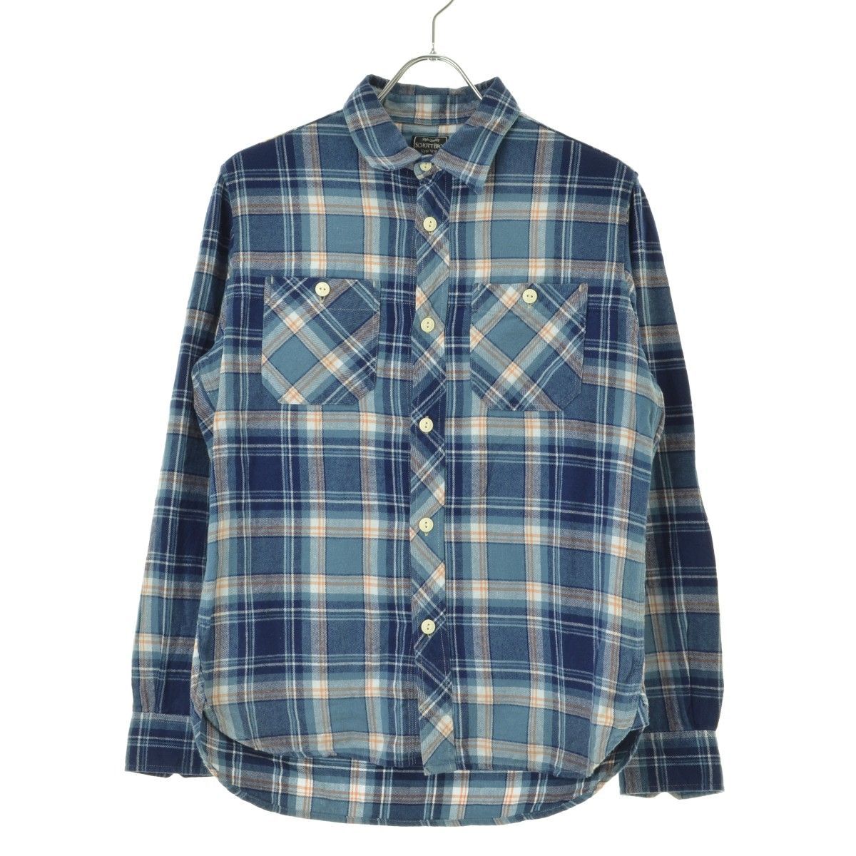 【Schott】3165006 LIGHT NEL SHIRT HORSE WITH NAME ライトネルチェック長袖シャツ