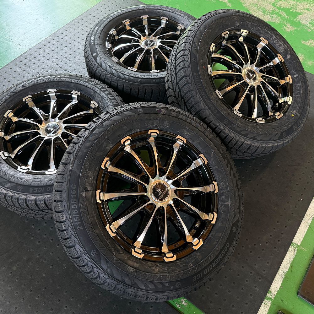 ハイエース 16インチ スタッドレスタイヤ ホイールセット 4本セット SAILUN 215 65R16 製