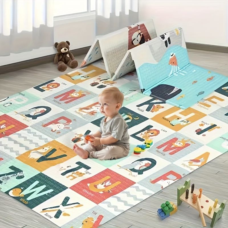 新着商品 ホワイト PVC 折りたたみ式プレイマット多機能大きくて厚くて