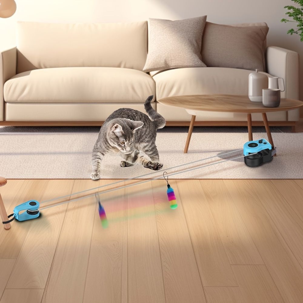 リモコン付きインタラクティブ猫追跡おもちゃ - USB充電式 調整 な速度のマウスで運動＆遊び