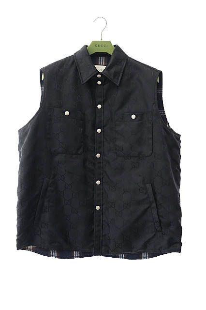 未使用に近い 21AW GUCCI ナイロンベスト オブザグリッド GG柄 グッチ GUCCI 21AW Off The Grid オフザグリッド GG モノグラム ロゴ