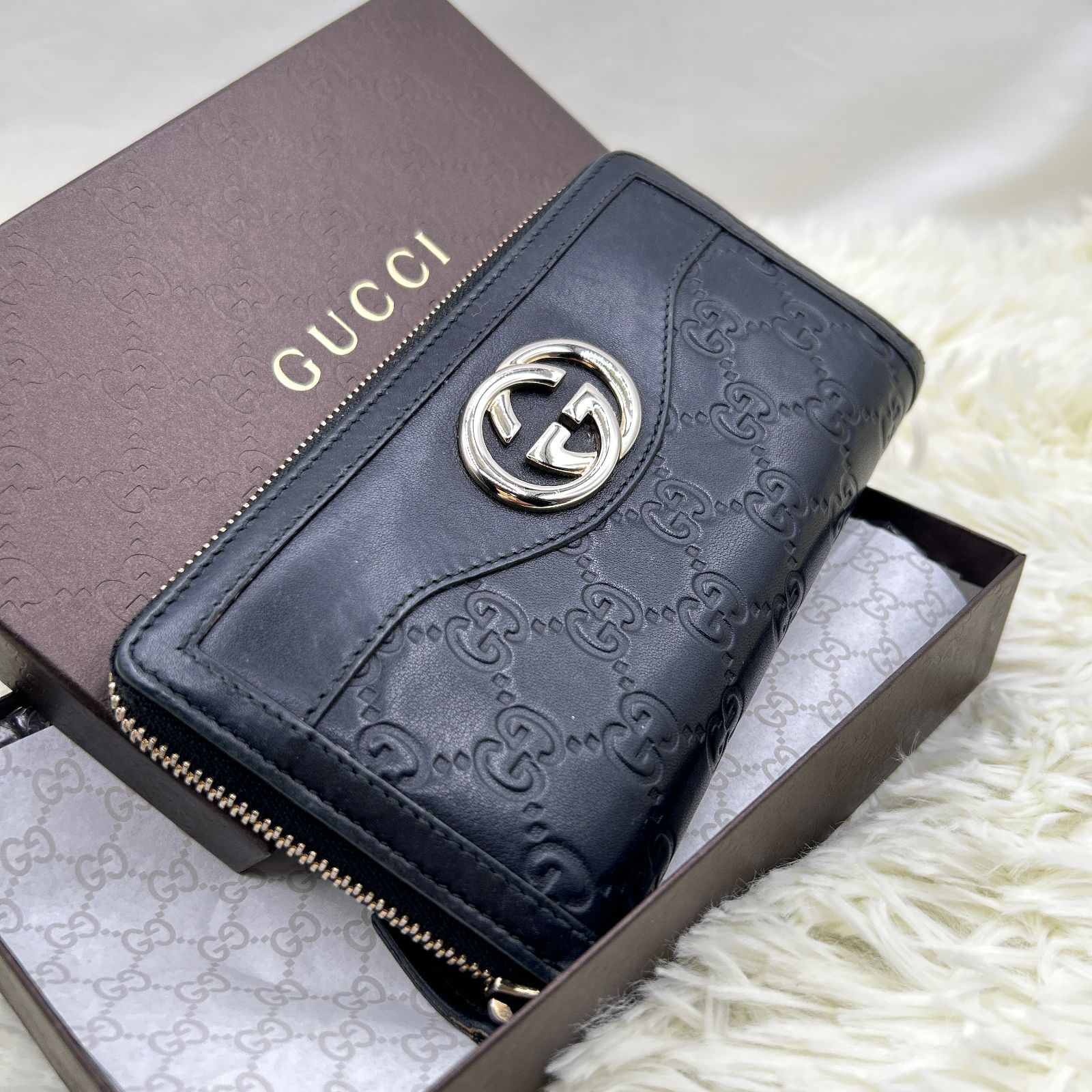 美品/付属品あり】GUCCI インターロッキング 長財布 GG コンチネンタル