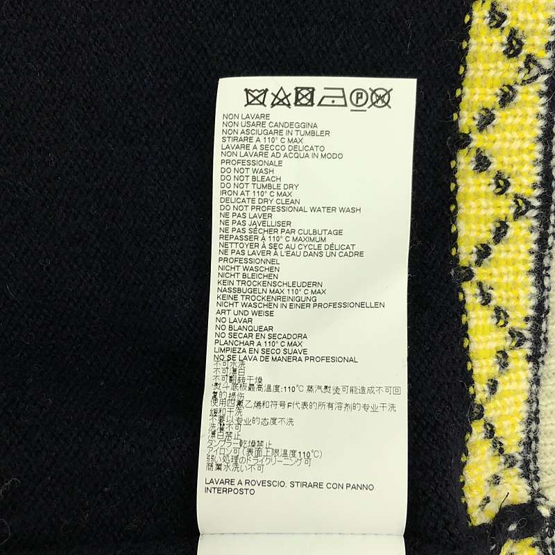 Maison Margiela / メゾンマルジェラ | 2018AW | SHORT SLEEVE クロップセーター ニット | S | ホワイト/イエロー/ネイビー | レディース Maison Margiela / メゾンマルジェラ | 2018AW | SHORT SLEEVE