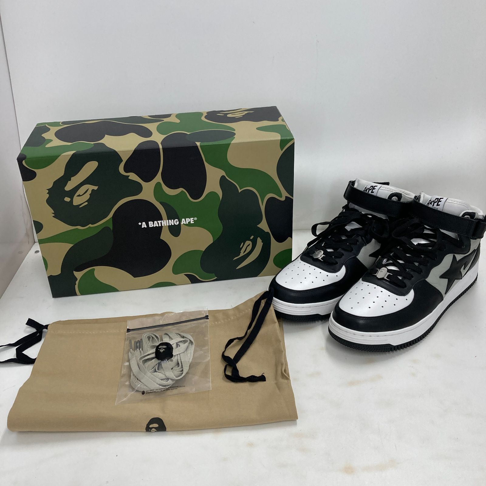 02m2671A BATHING APE ア ベイシングエイプ　BAPE STA MI スニーカー サイズ31cm　箱、収納袋、替え紐付き