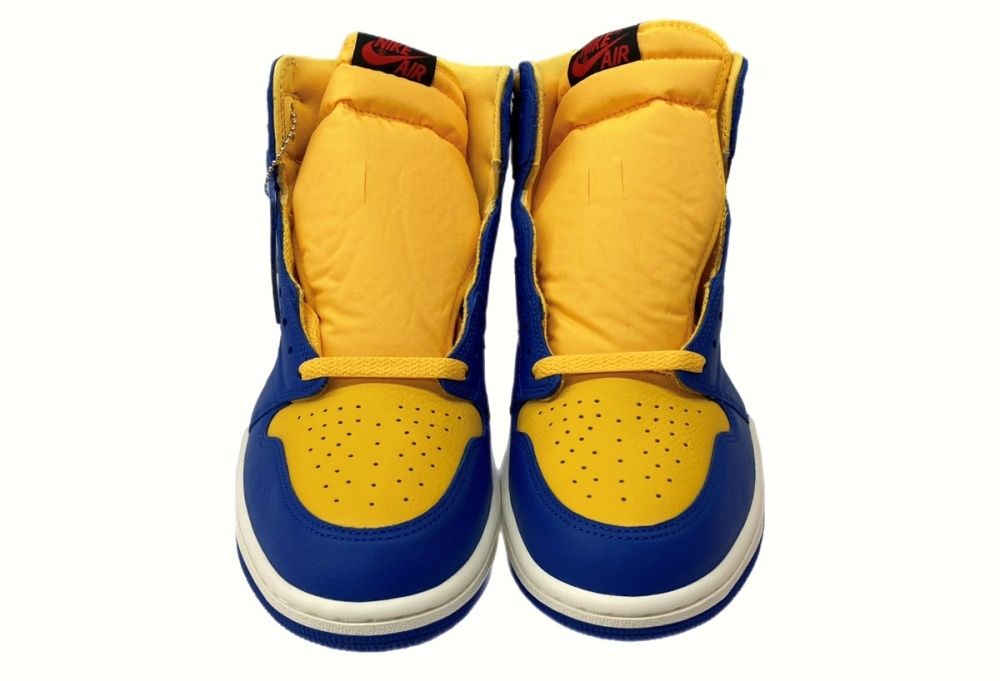 ナイキ NIKE 22年製 WMNS AIR JORDAN 1 HIGH OG REVERSE LANEY エア ジョーダン レトロ ハイ リバース レイニー 青 黄 FD2596-700 メンズ靴 スニーカー イエロー 27.5cm 104-shoes265