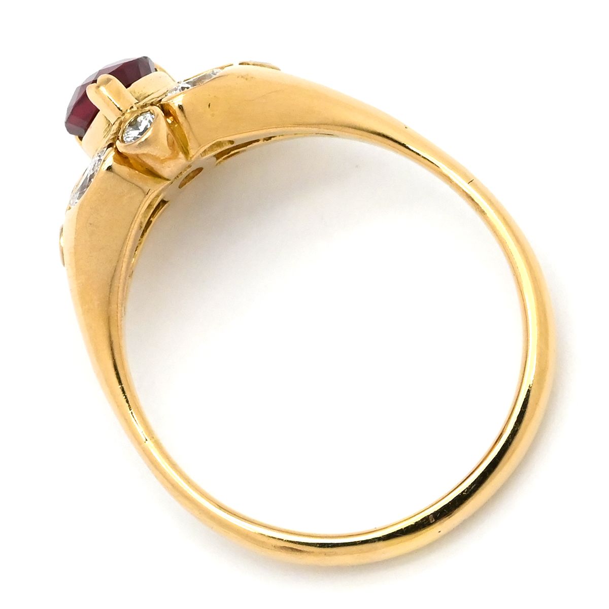 リング 指輪 ルビー ダイヤ リング K18YG ルビー ダイヤモンド イエローゴールド Au750 18K 18金 レッド 赤 12号