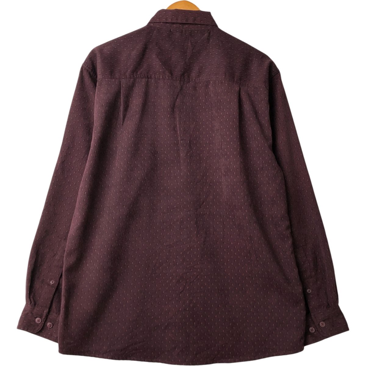 古着 GEORGE SUEDED 総柄 長袖 ポリシャツ メンズL相当/eaa589012