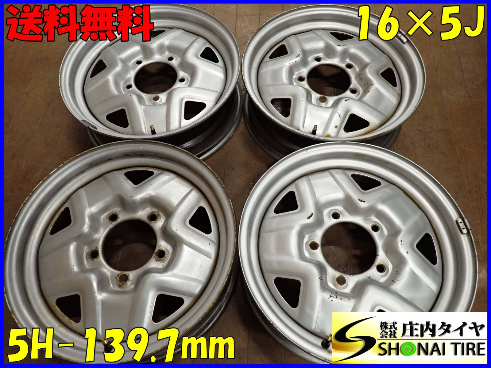 4本SET 会社宛 16×5J スズキ ジムニー 純正 スチール ホイール 鉄 5穴 PCD139.7mm 22 ハブ径108mm 店頭交換OK 品 NO F3808