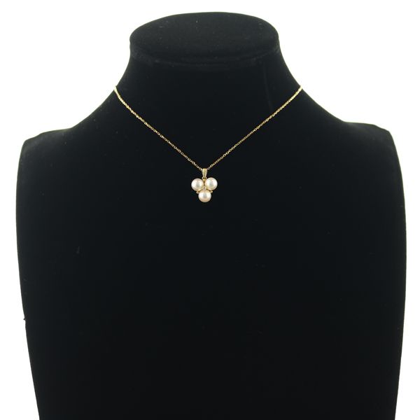 ミキモト ネックレス パール 真珠 6.6mm ダイヤ ダイヤモンド K18YG  