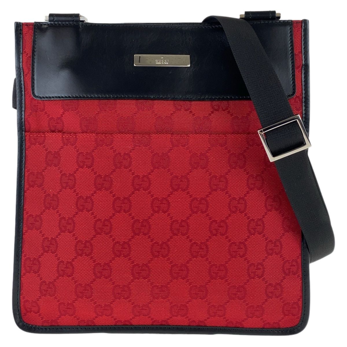 超美品 GUCCI グッチ GG柄 レッド シルバー金具 GGキャンバス/レザー 019.0348 斜め掛け ショルダーバッグ レディース  407770【中古】 - メルカリ