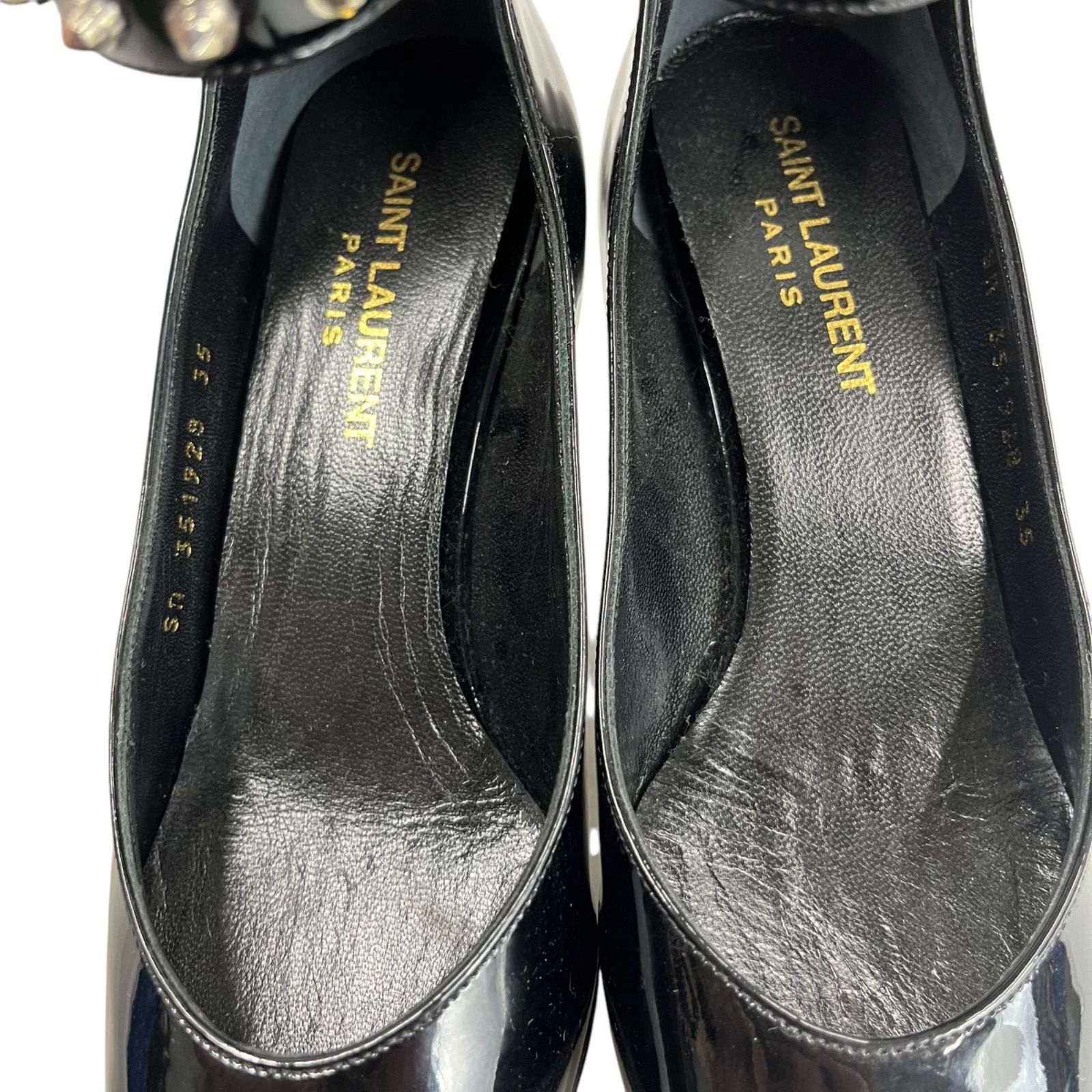 ○未使用 サンローラン SAINT LAURENT スタッズ エナメル ストラップ 