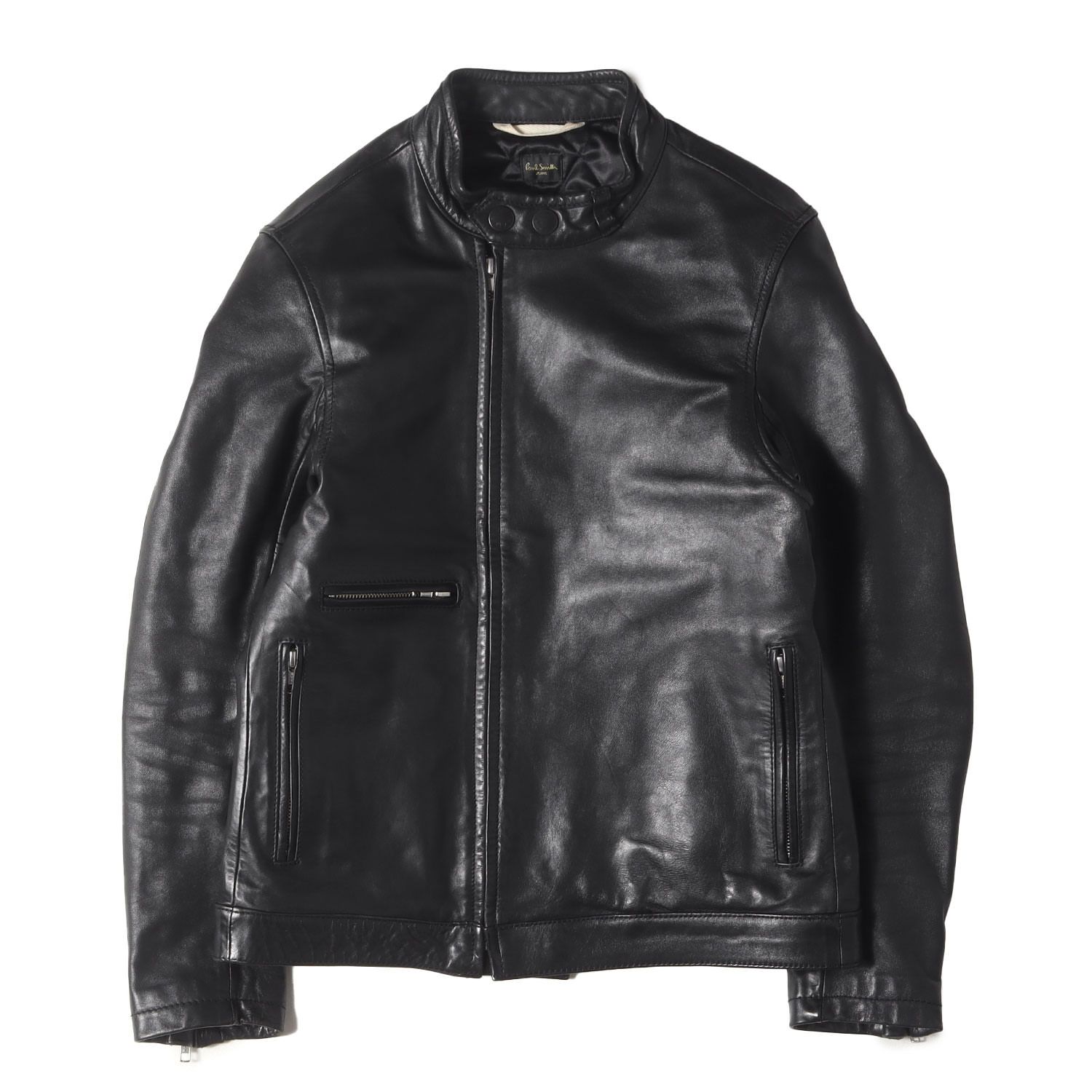 Paul Smith ポールスミス ジャケット ブラック 黒 サイズ S ホースハイドレザー シングル ライダースジャケット アウター ブルゾン 上着 メンズ