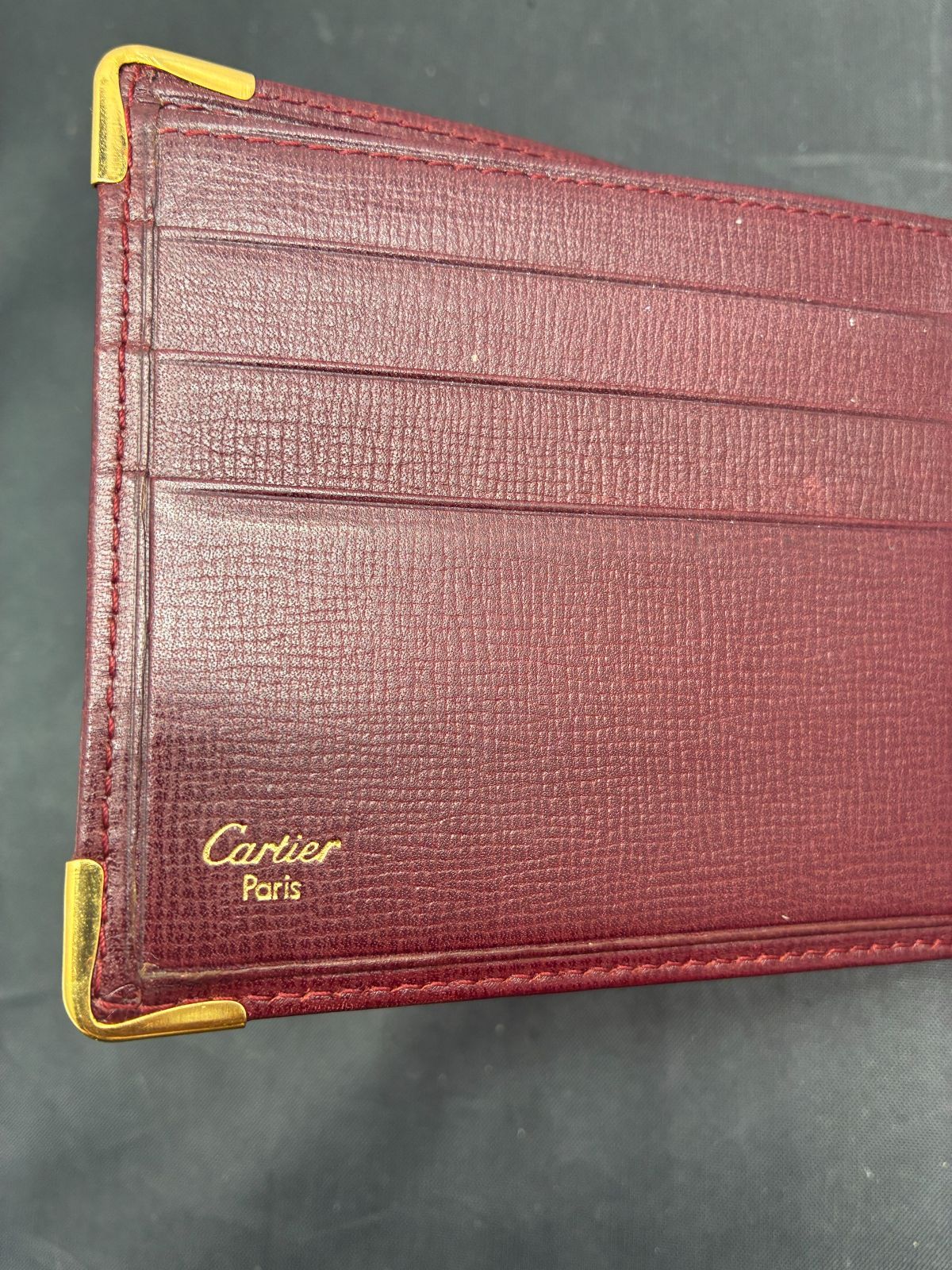 タイトル】 【美品】カルティエ 長財布 ボルドーレザーゴールド金具 高級感本革 タイトル】 【美品】カルティエ 長財布 ボルドーレザーゴールド金具