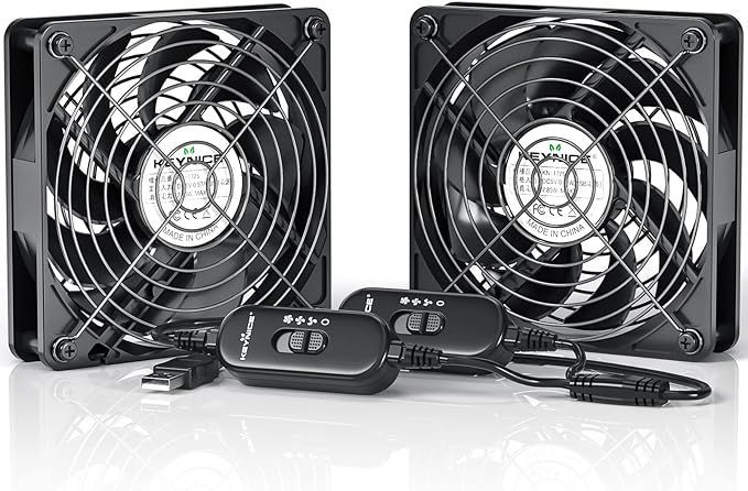 Keynice usbファン 冷却ファン 静音 強力 PC パソコン冷却 送風機 扇風機 ミニファン 小型 冷却クーラー 2000RPM 9枚羽根 換気扇 ルーター 水槽 PS4冷却 12cm 2個1組 2つのコントロールスイッチ個別制