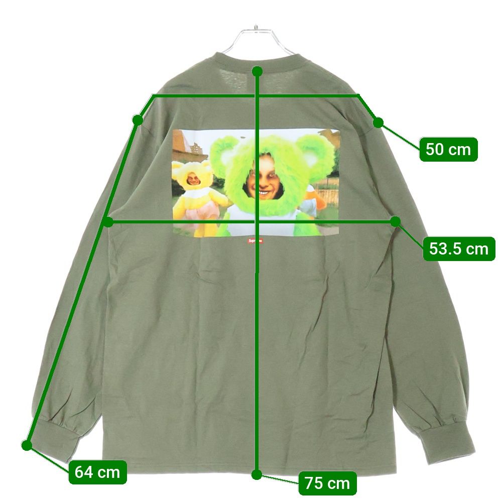 SUPREME (シュプリーム) 25SS Aphex Twin Donkey Rhubarb L/S Tee エイフェックス・ツイン ドンキー ルバーブ バックプリント クルーネック 長袖Tシャツ グリーン