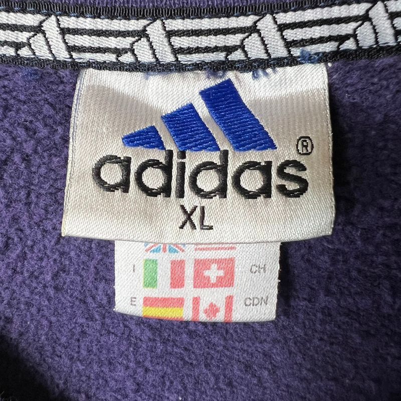 90s adidas 3ライン パフォーマンス ロゴ 刺繍 スウェット XL / 90年代