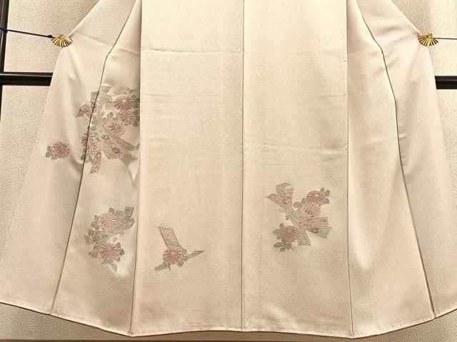 平和屋着物○無地絵羽訪問着 中国三大刺繍 相良刺繍 草花