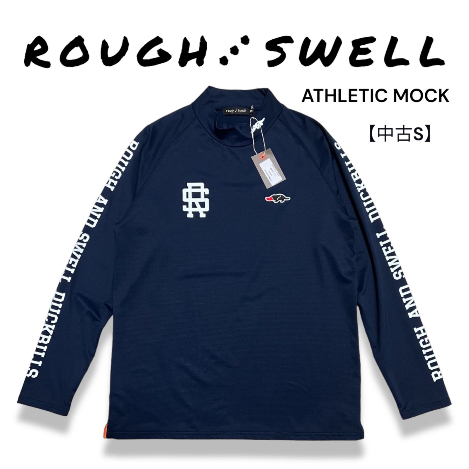 メンズ 未使用 ROUGH&SWELL モックネック 長袖 M ネイビー 2022 プル 