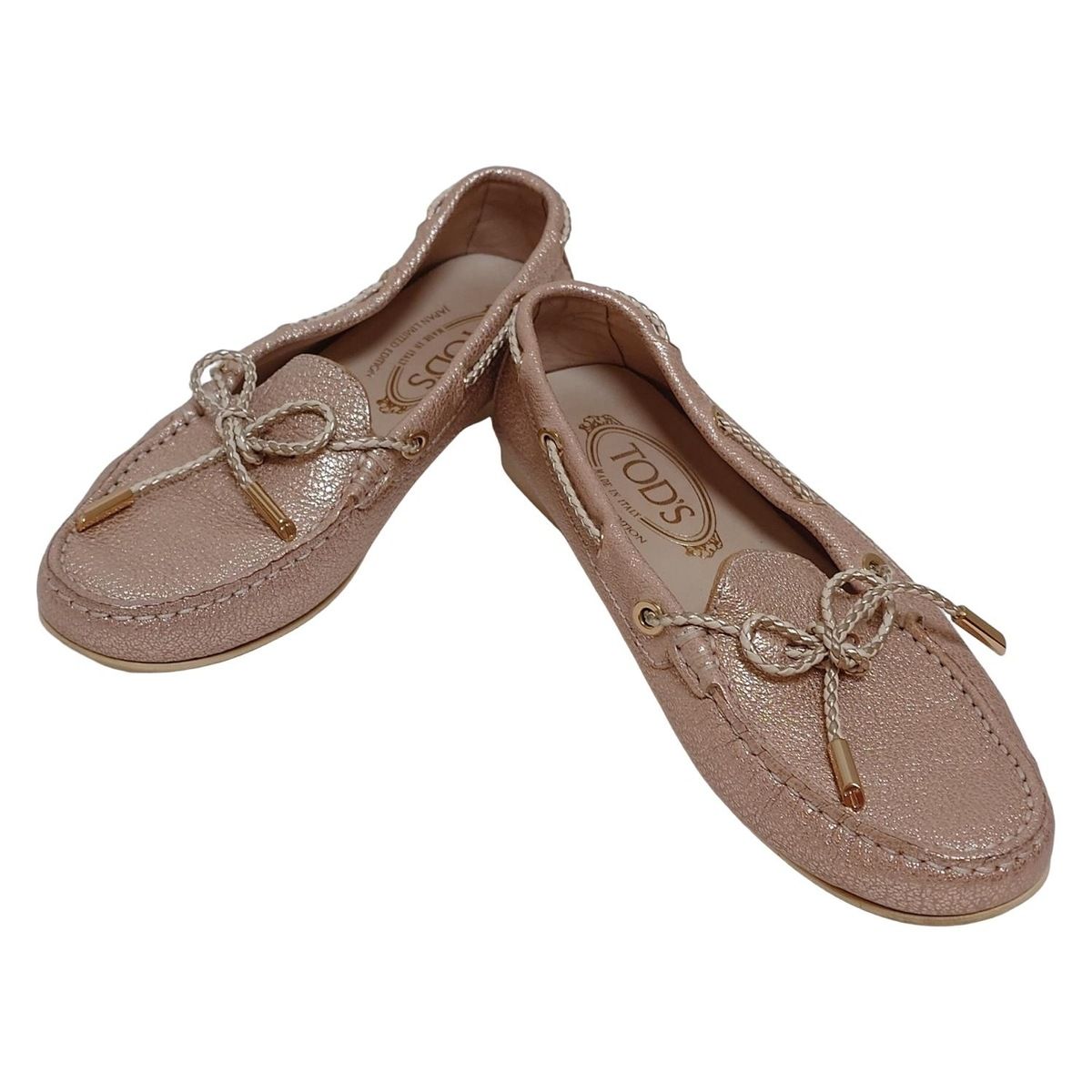 TOD S トッズ ドライビングシューズ 35 レディース - ピンクゴールド レザー