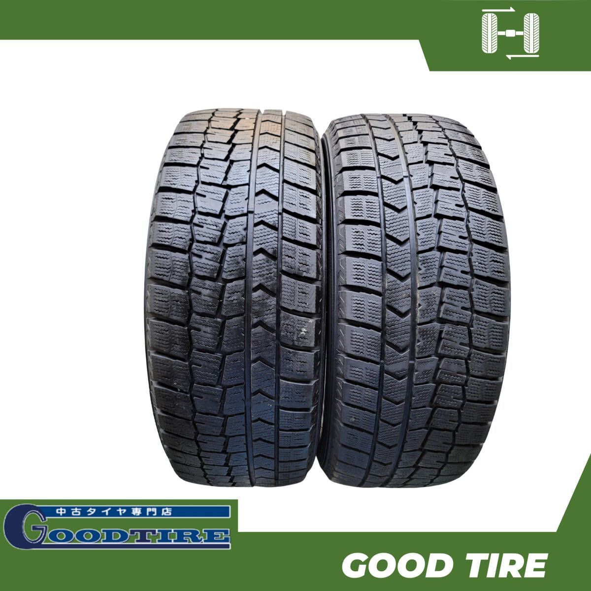 215|55R17 ダンロップ WINTER MAXX WM02 2020年製 冬用 2本 7.5分山 タイヤ タイヤ エスティマ クラウン オデッセイ 6877