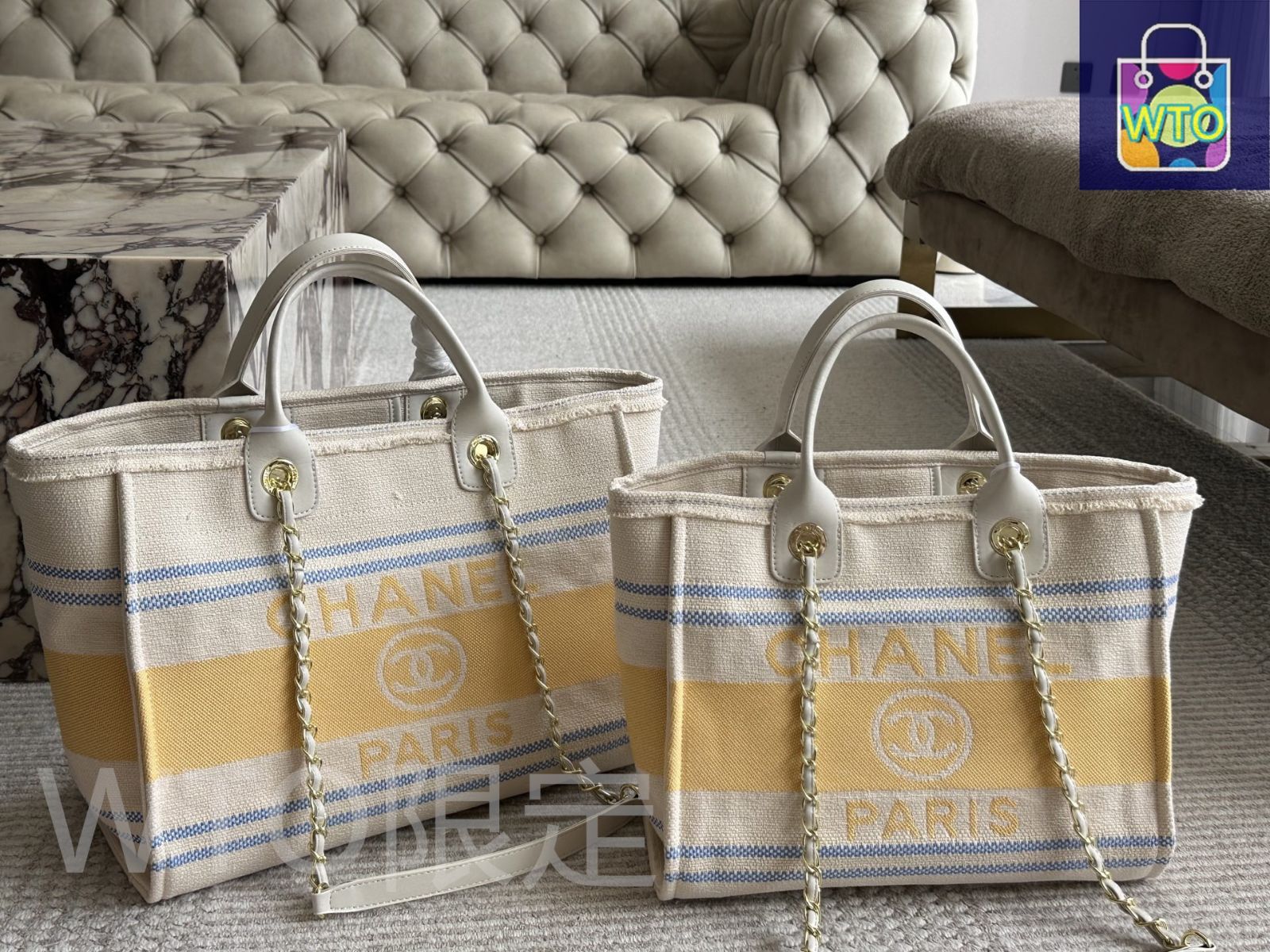25S◆大容量で使いやすい♪◆CHANEL ショッピング トートバッグ シャネル ラージ ショッピングバッグ キャンバス チェーントート