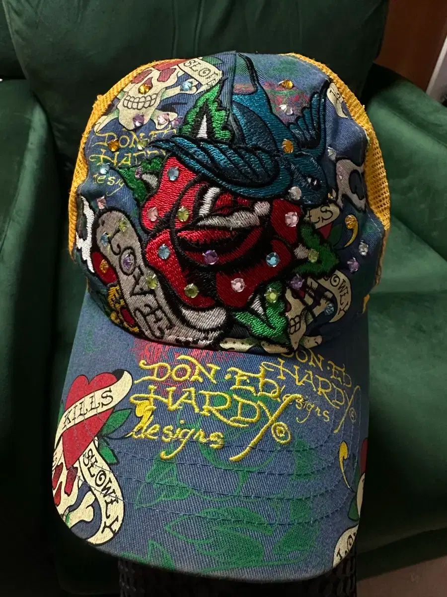 Y2K Ed Hardy エドハーディー ラインストーン 帽子 OS