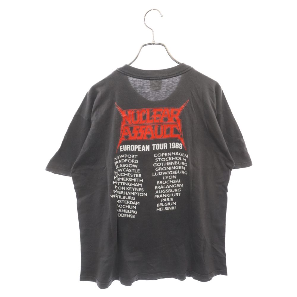 VINTAGE (ヴィンテージ) 80s 90s NUCLEAR ASSAULT European Tour TEE ニュークリアアソルトツアー  両面プリント半袖Tシャツ カットソー ブラック ヴィンテージ - メルカリ